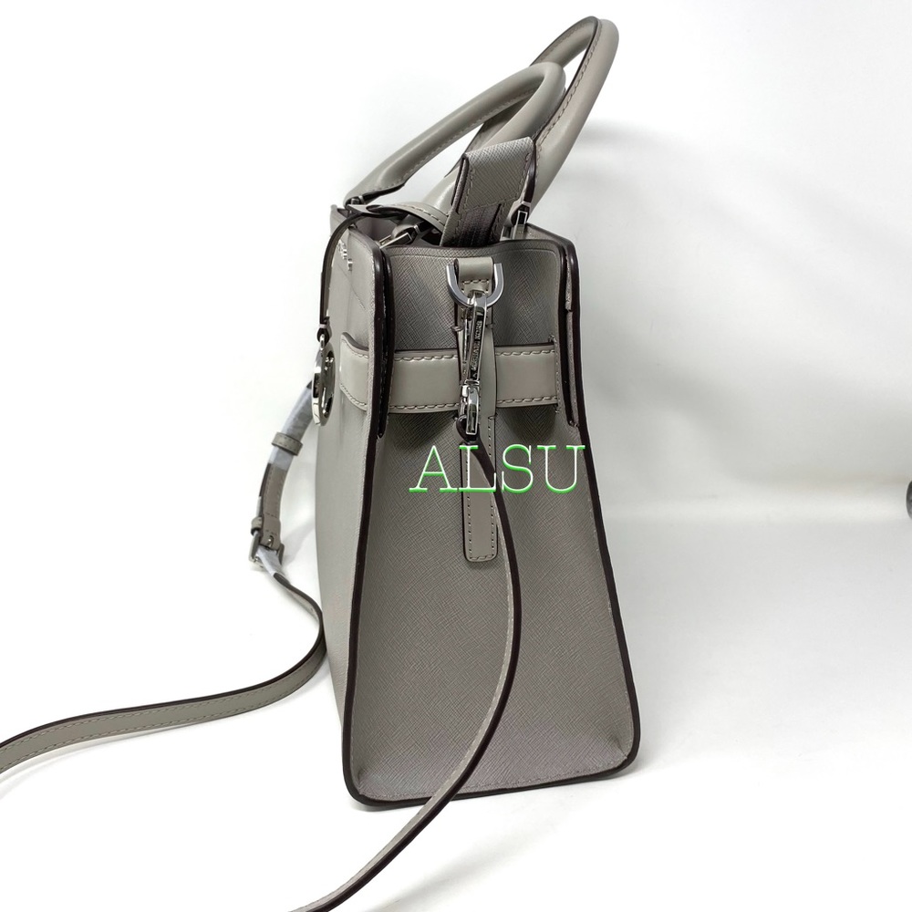 Michael Kors Rainer Medium Leather Satchel Grey - Picture 4 of 12